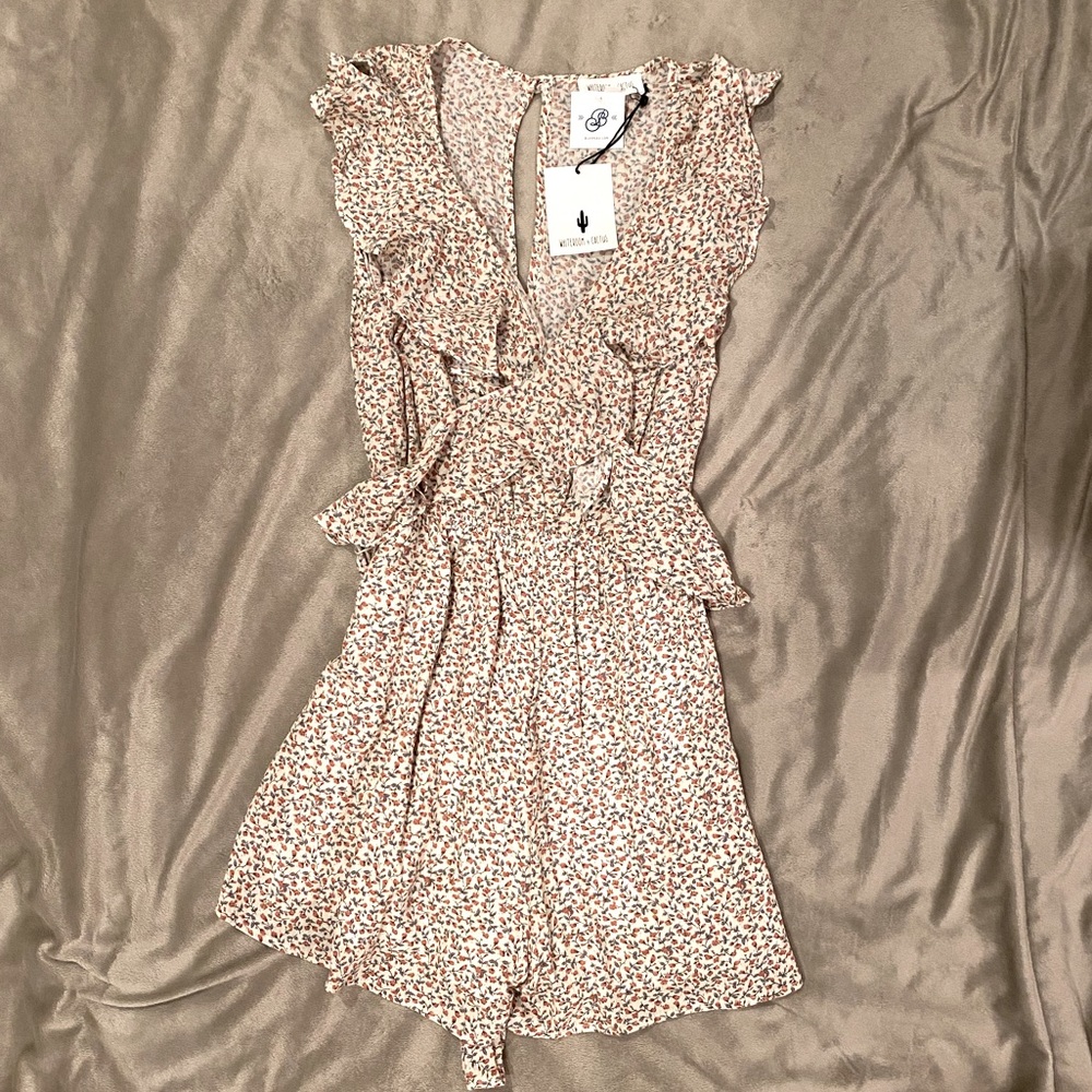 Whiteroom + Cactus Floral Romper with Ruffled detail